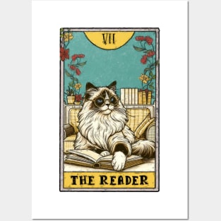 Funny cat | The Reader tarot deck | Funny cat and books Posters and Art